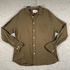 Corridor Shirt Mens XL Green 100% Cotton Long Sleeve Button Front Casual Solid